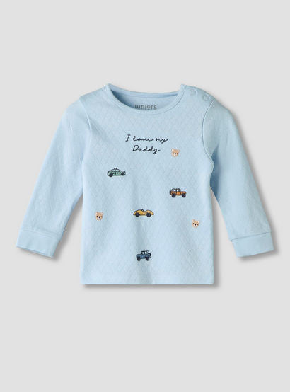 Juniors Cotton Crew Neck Long Sleeves Pyjama Set with Car Embroidery-baby-boys-clothing-nightwear-pyjamasets-image-3