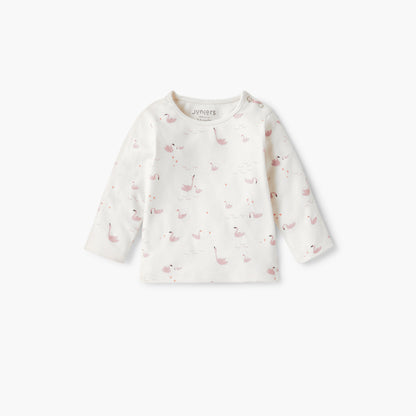 Juniors Swan Print T-shirt and Pyjama Set