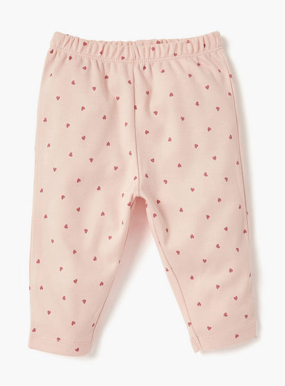 Juniors Heart Print T-shirt and Pyjama Set-baby-girls-clothing-nightwear-pyjamasets-image-2