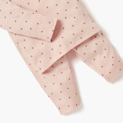 Juniors Heart Print T-shirt and Pyjama Set