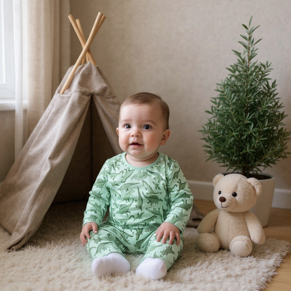 Juniors Dinosaur Print T-Shirt and Pyjama Set