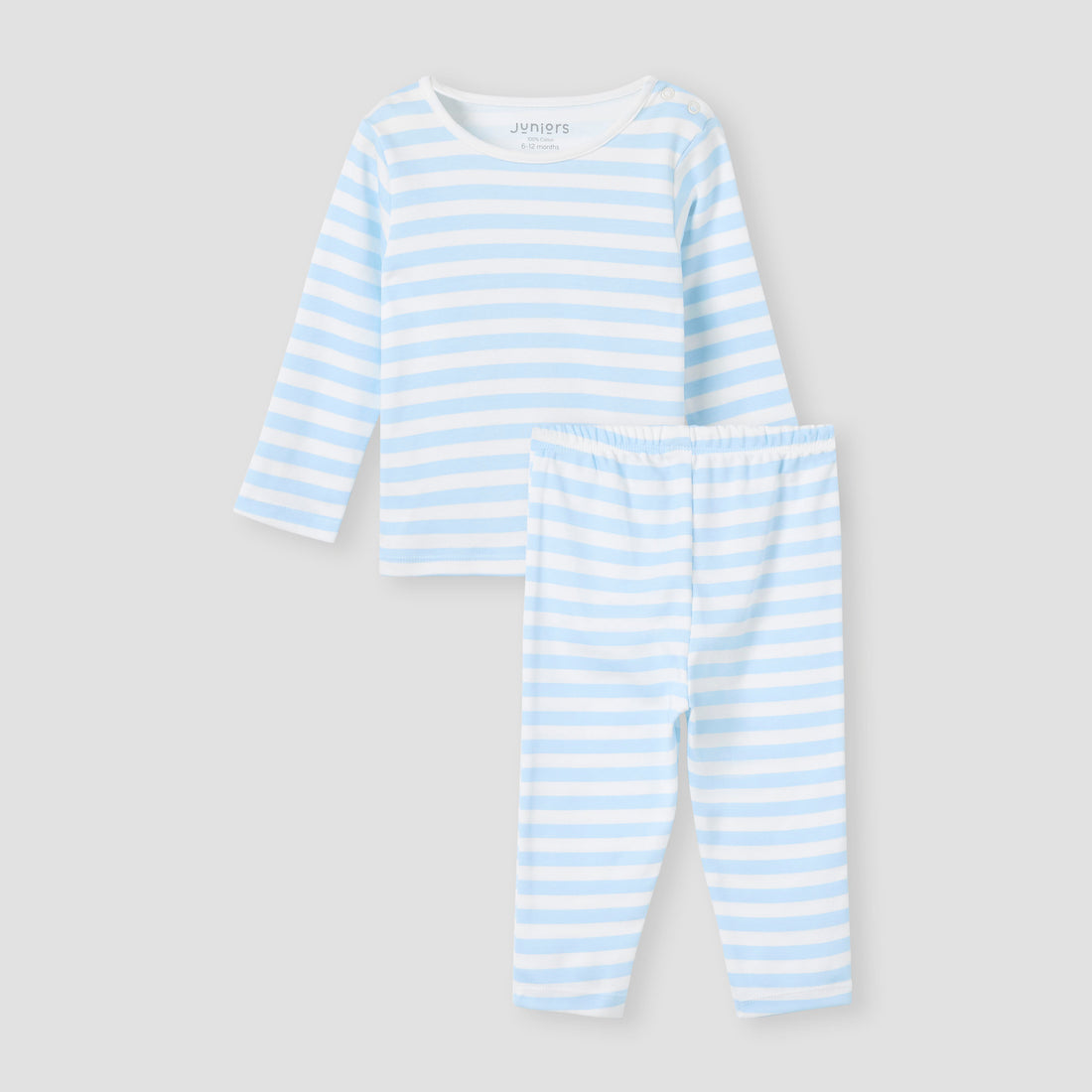 Juniors Striped T-shirt and Pyjama Set - Blue / 12-18 mths