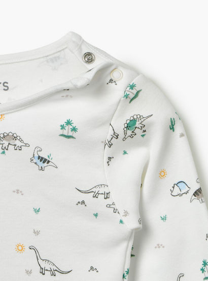 Juniors Dinosaur Print T-Shirt and Pyjama Set-baby-boys-clothing-nightwear-pyjamasets-image-6