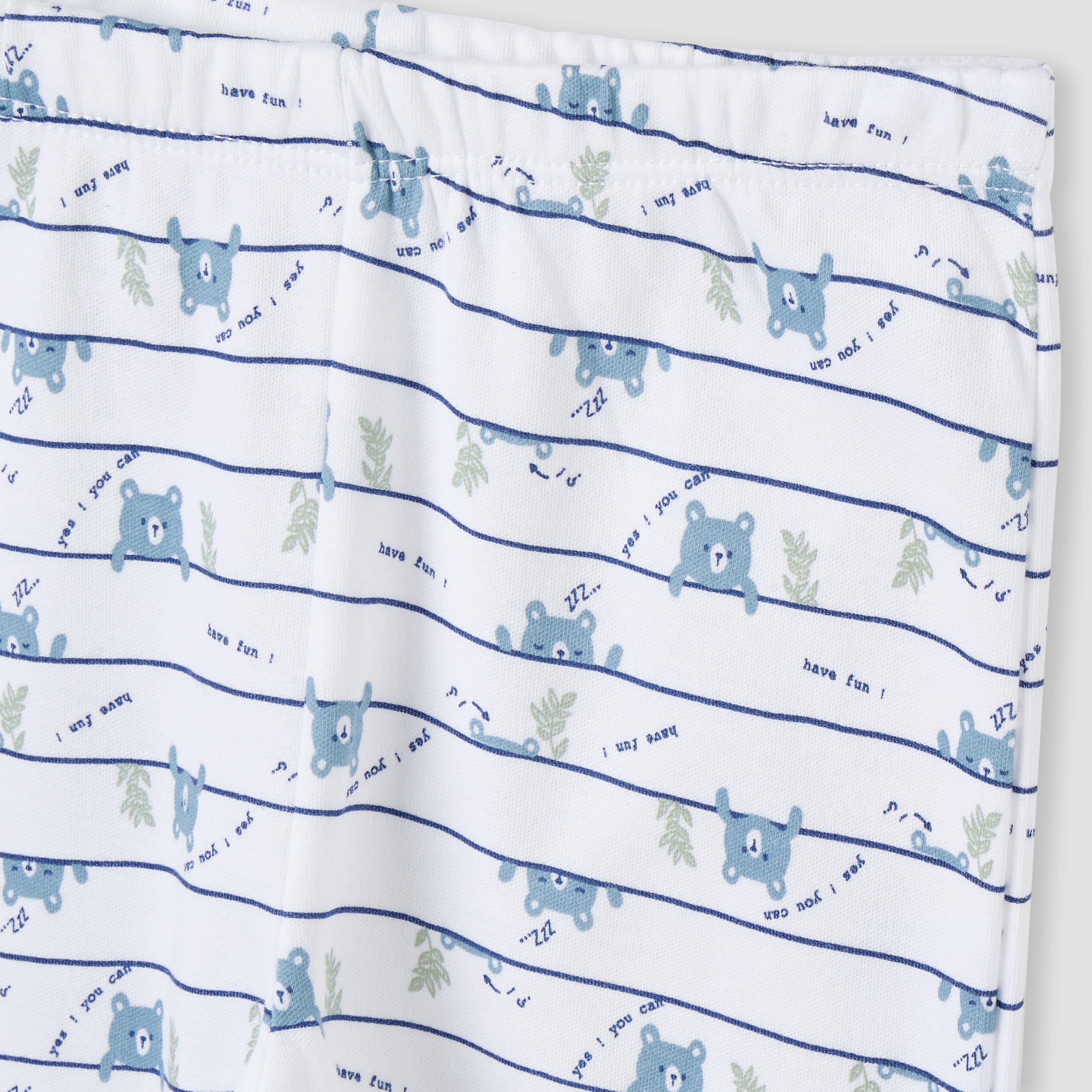 Juniors All-Over Bear Print T-shirt and Pyjama Set