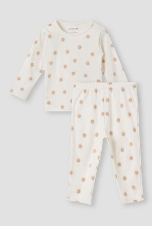 Juniors All-Over Sun Print T-shirt and Pyjama Set
