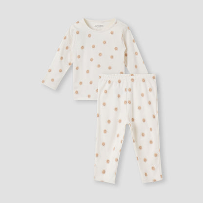 Juniors All-Over Sun Print T-shirt and Pyjama Set - Beige / 18-24 mths