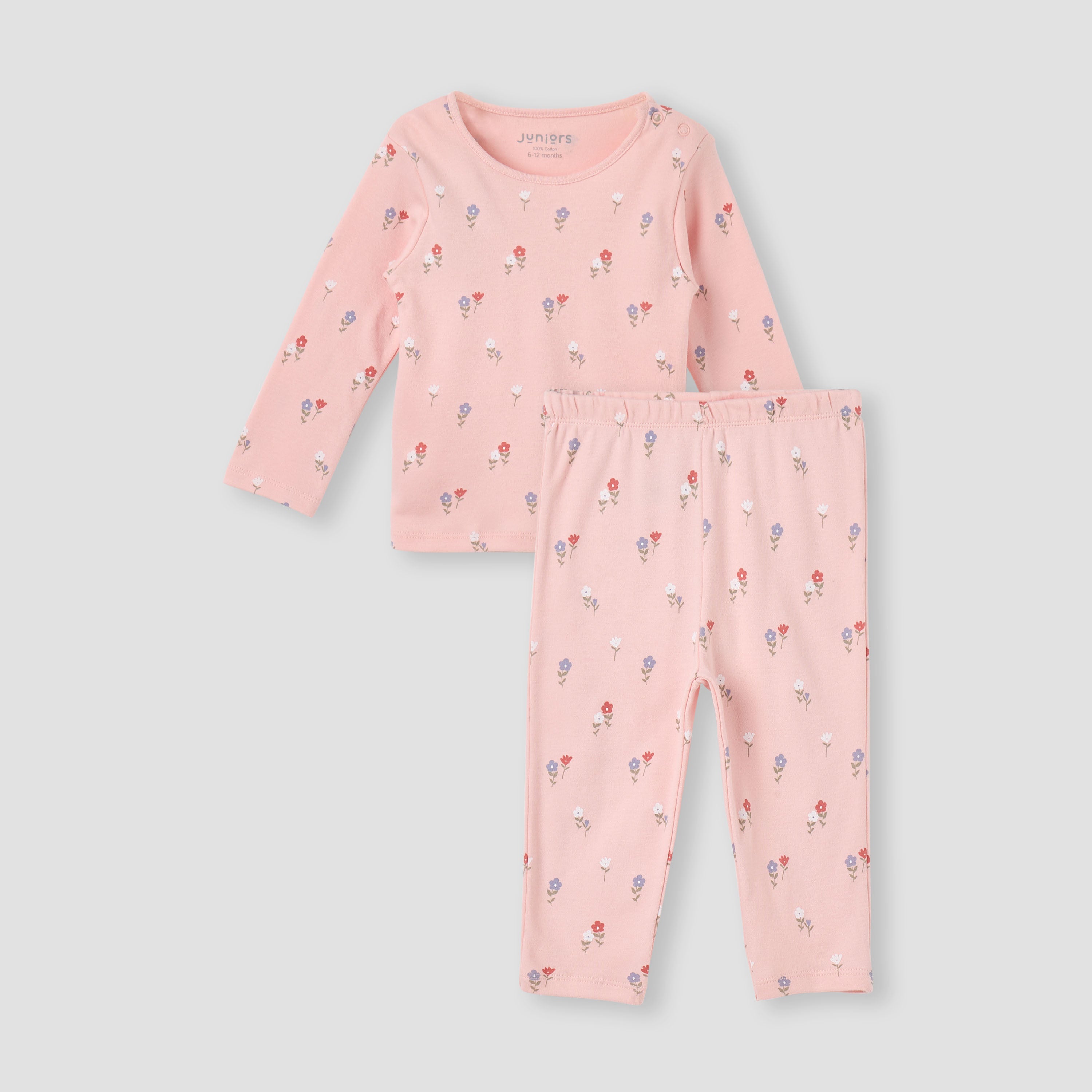 Juniors Floral Print T-shirt and Pyjama Set