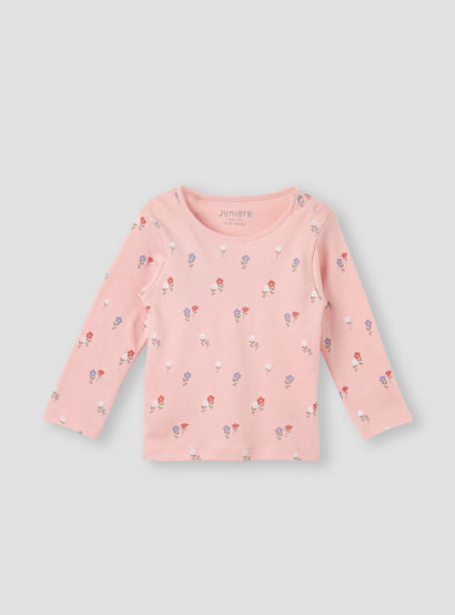 Juniors Floral Print T-shirt and Pyjama Set-baby-girls-clothing-nightwear-pyjamasets-image-3