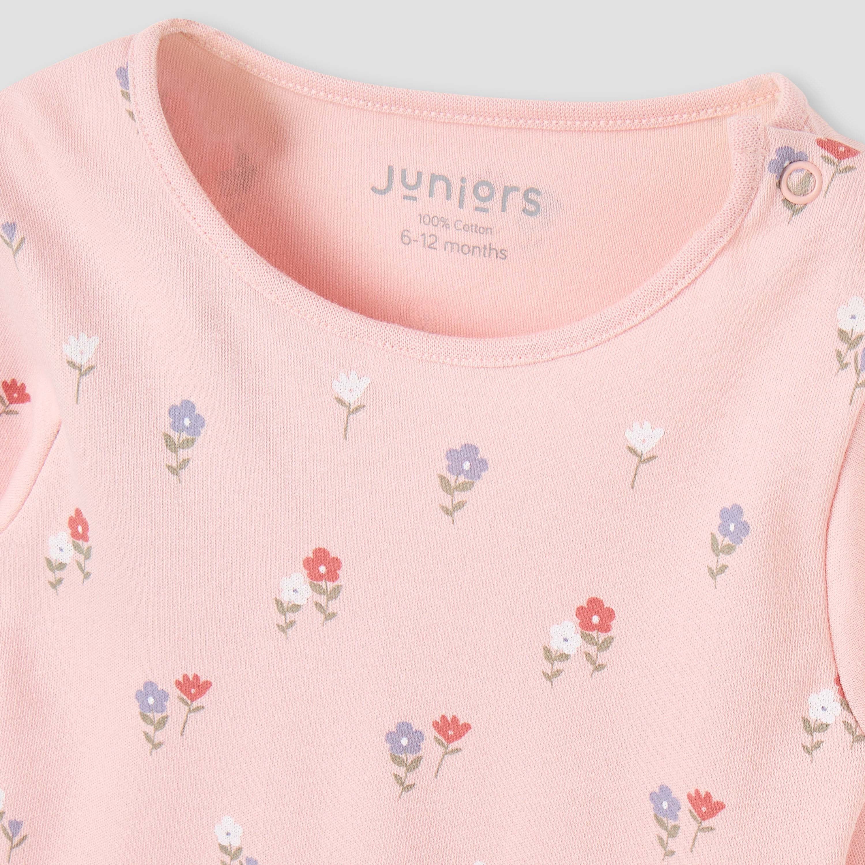 Juniors Floral Print T-shirt and Pyjama Set