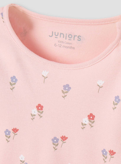 Juniors Floral Print T-shirt and Pyjama Set-baby-girls-clothing-nightwear-pyjamasets-image-5