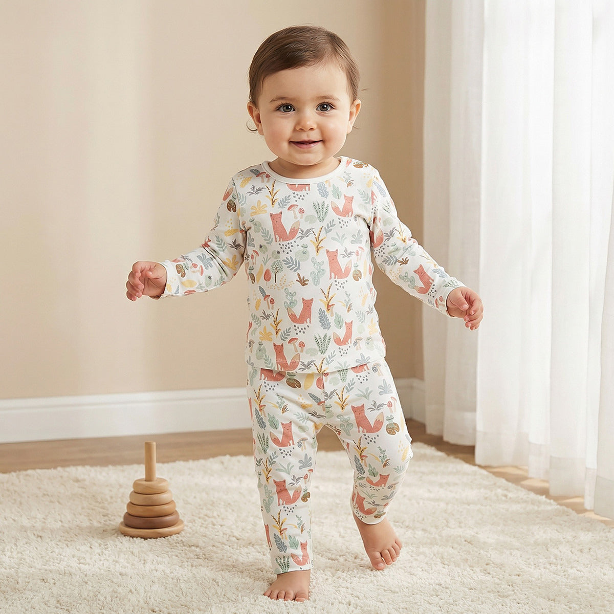 Juniors All-Over Animal Print T-shirt and Pyjama Set