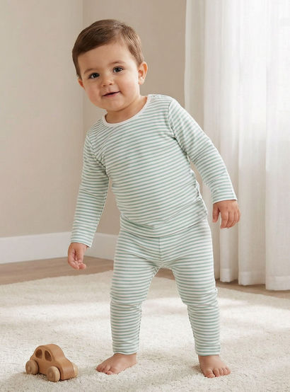Juniors Striped T-shirt and Pyjama Set-baby-boys-clothing-nightwear-pyjamasets-image-2