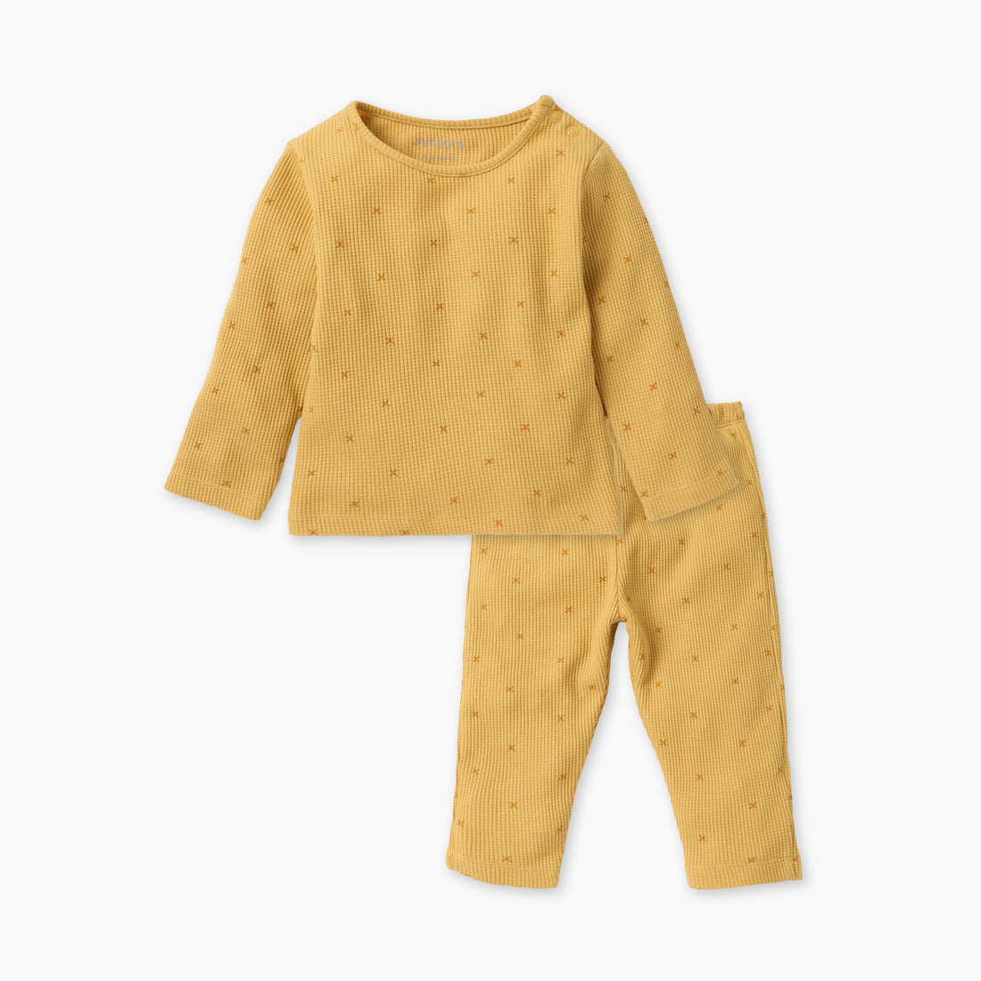 Juniors Textured T-shirt and Pyjama Set - Yellow / 12-18 mths