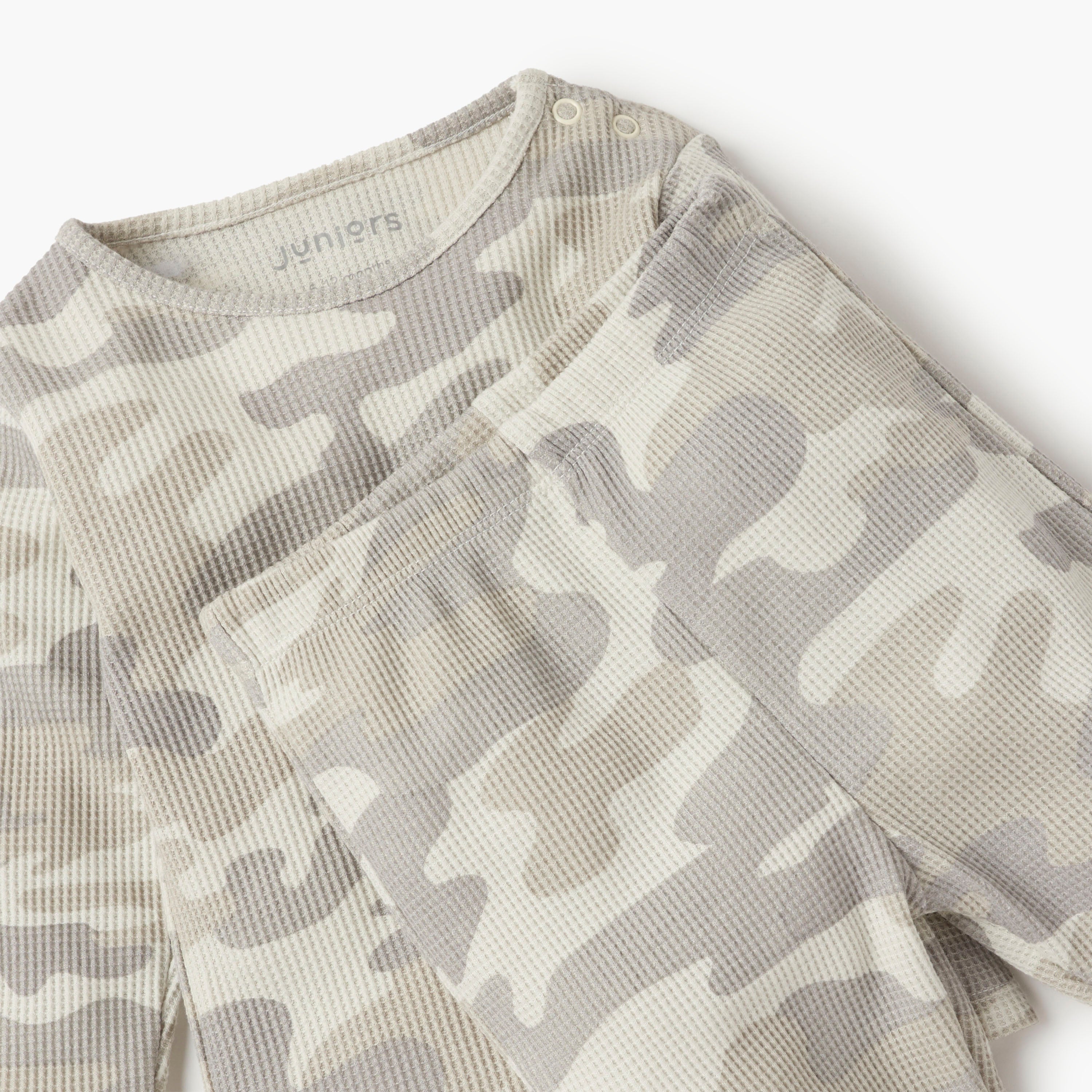 Juniors All-Over Camouflage Print T-shirt and Pyjama Set