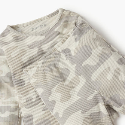 Juniors All-Over Camouflage Print T-shirt and Pyjama Set