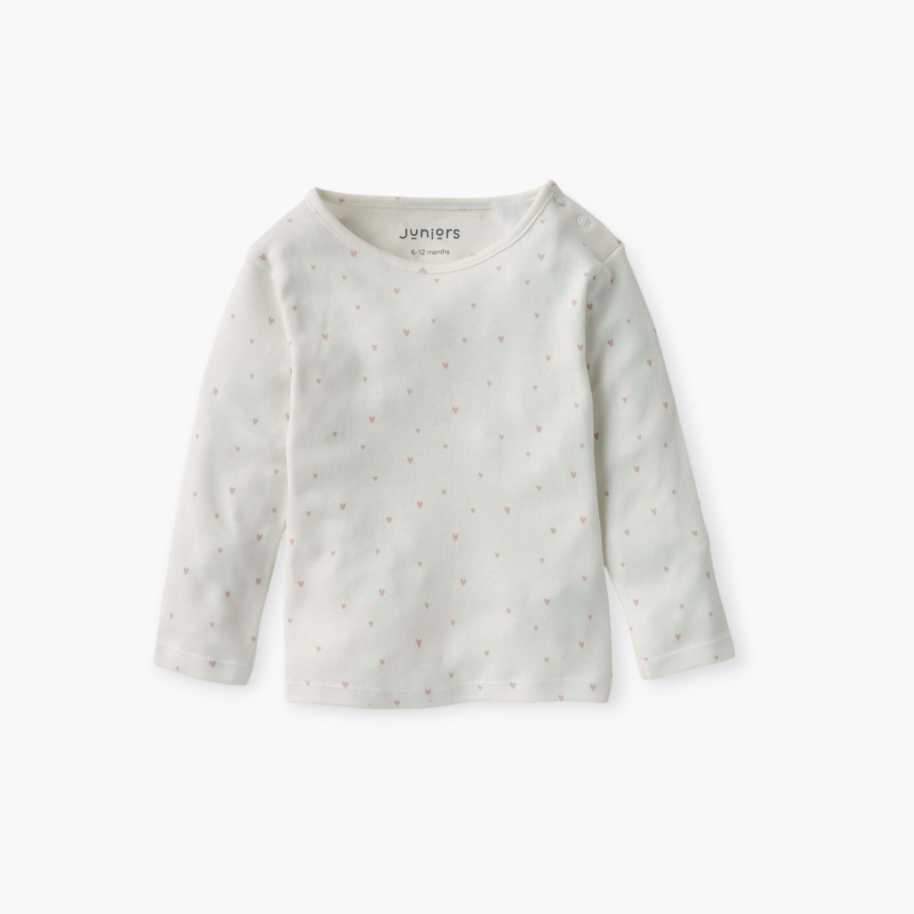 Juniors Heart Print T-shirt and Pyjama Set