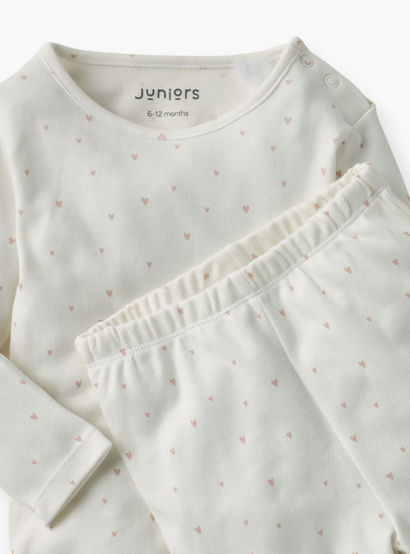 Juniors Heart Print T-shirt and Pyjama Set-baby-girls-clothing-nightwear-pyjamasets-image-4