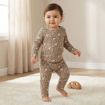 Juniors Pyjama Set with Bear Print - Cotton - Long Sleeves - Collar
