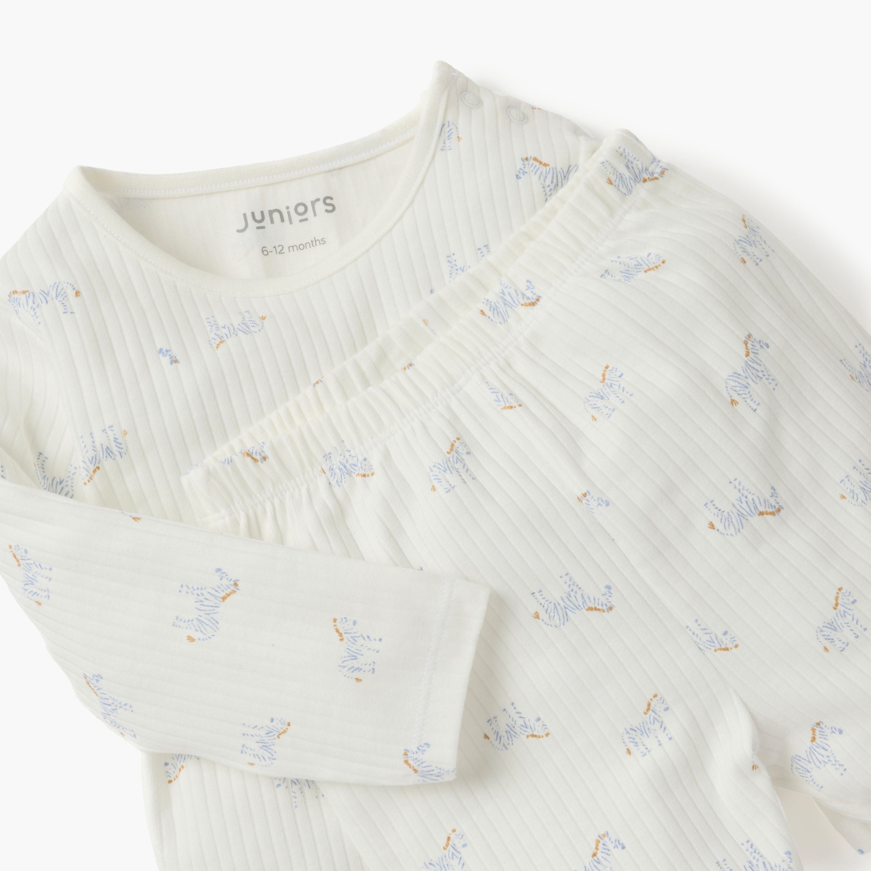 Juniors Bunny Print Long Sleeves T-shirt and Pyjama Set