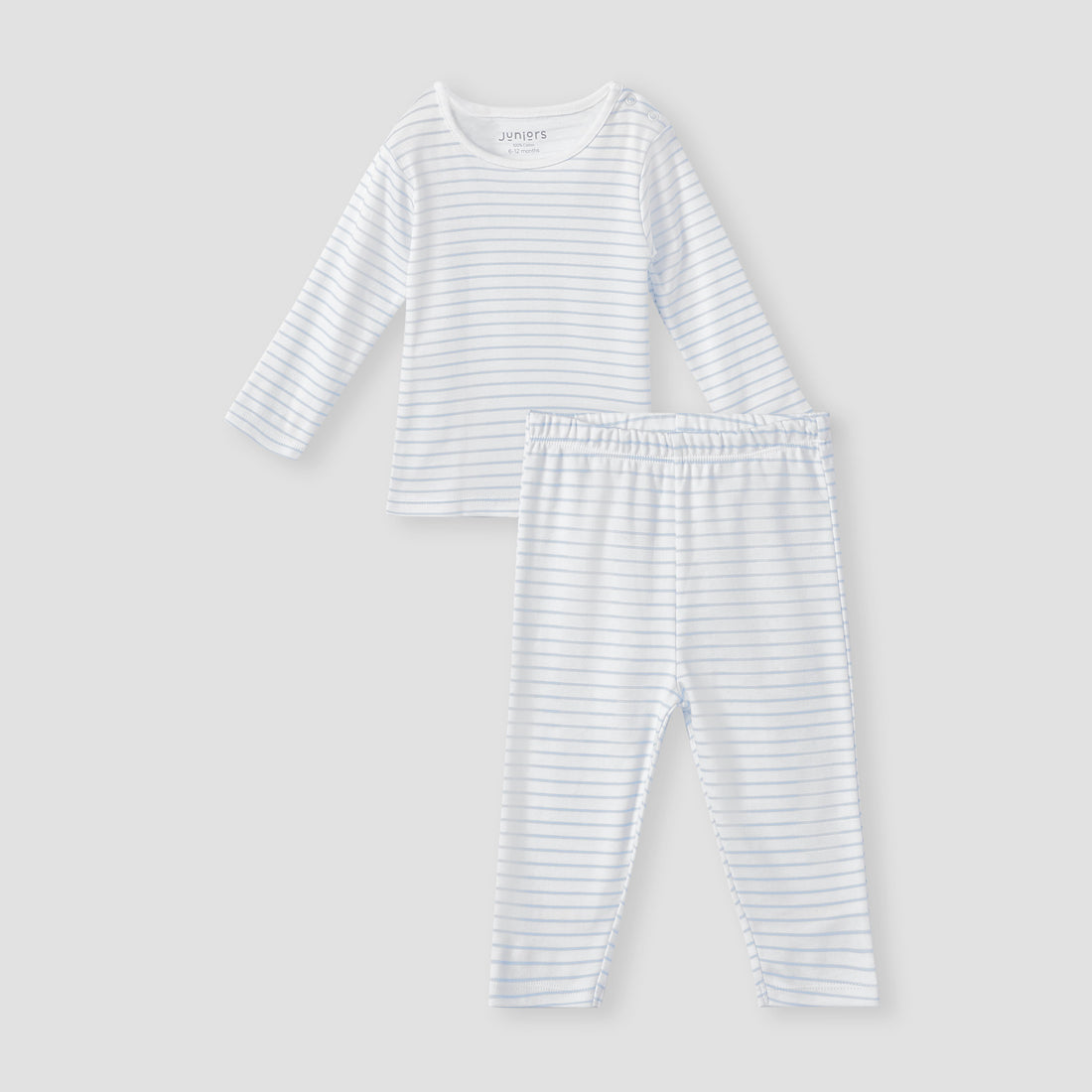 Juniors Striped T-shirt and Pyjama Set - White / 12-18 mths