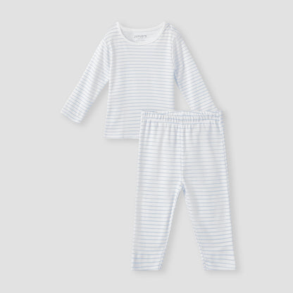 Juniors Striped T-shirt and Pyjama Set - White / 12-18 mths