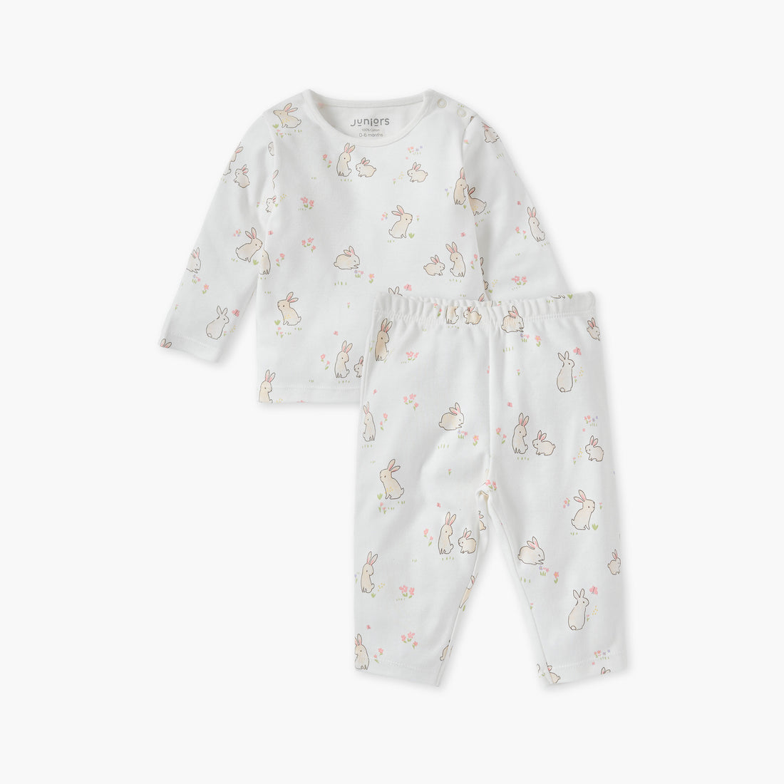 Juniors Pyjama Set with Safari Print - Cotton - Long Sleeves - Henley Neck