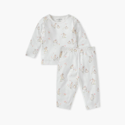 Juniors Pyjama Set with Safari Print - Cotton - Long Sleeves - Henley Neck