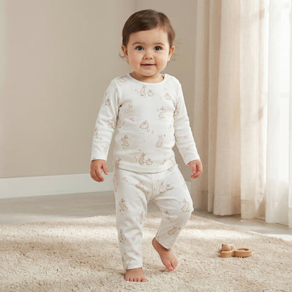 Juniors Pyjama Set with Safari Print - Cotton - Long Sleeves - Henley Neck