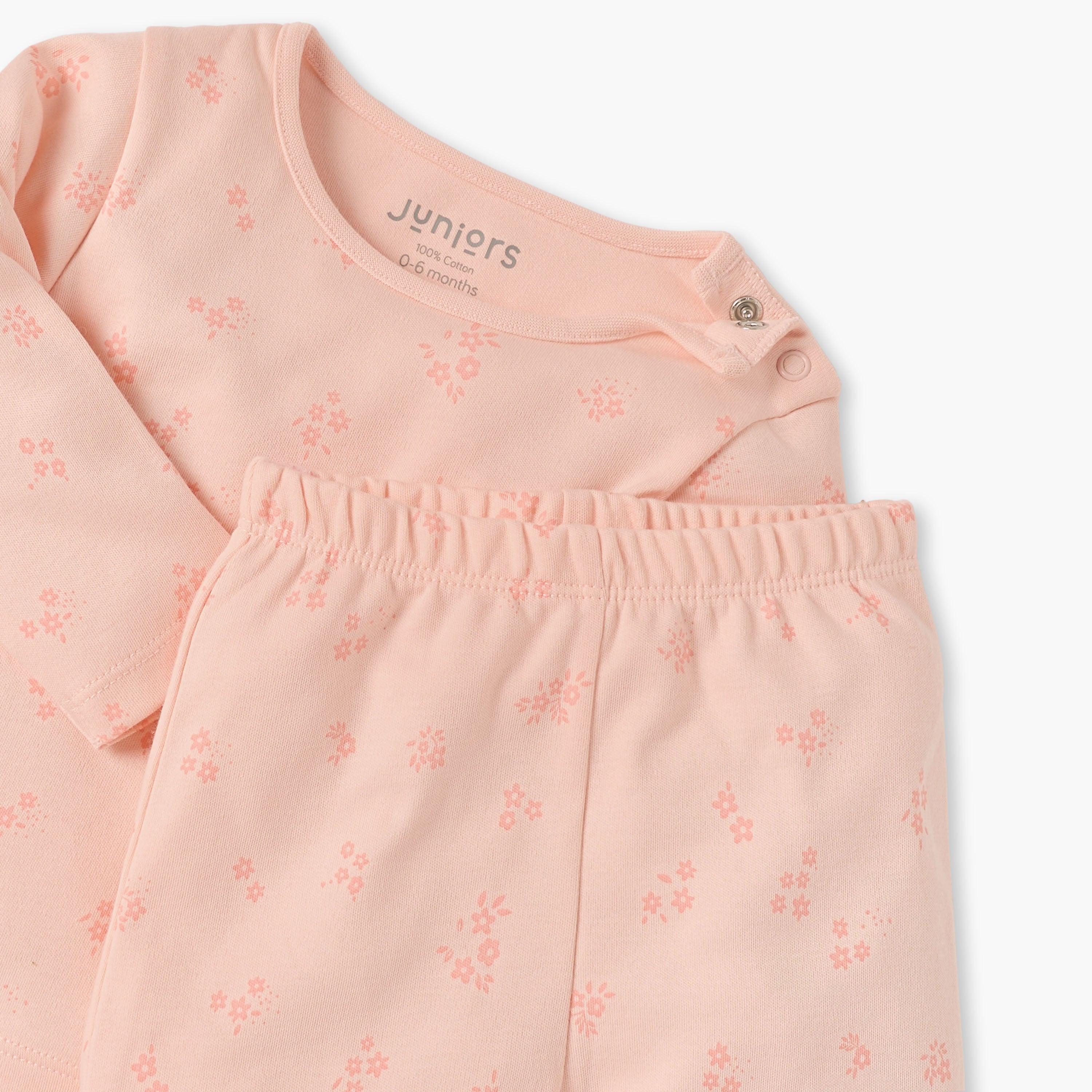 Juniors Floral Print T-shirt and Pyjama Set