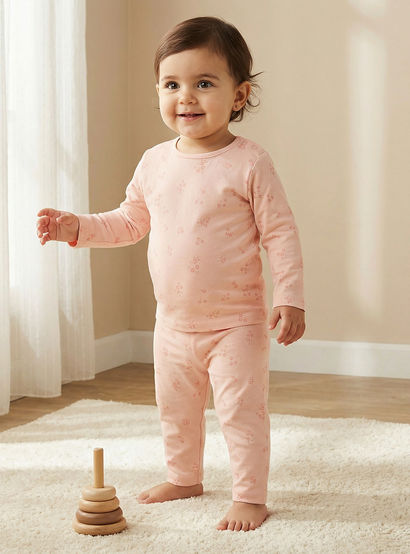 Juniors Floral Print T-shirt and Pyjama Set-baby-boys-clothing-nightwear-pyjamasets-image-1