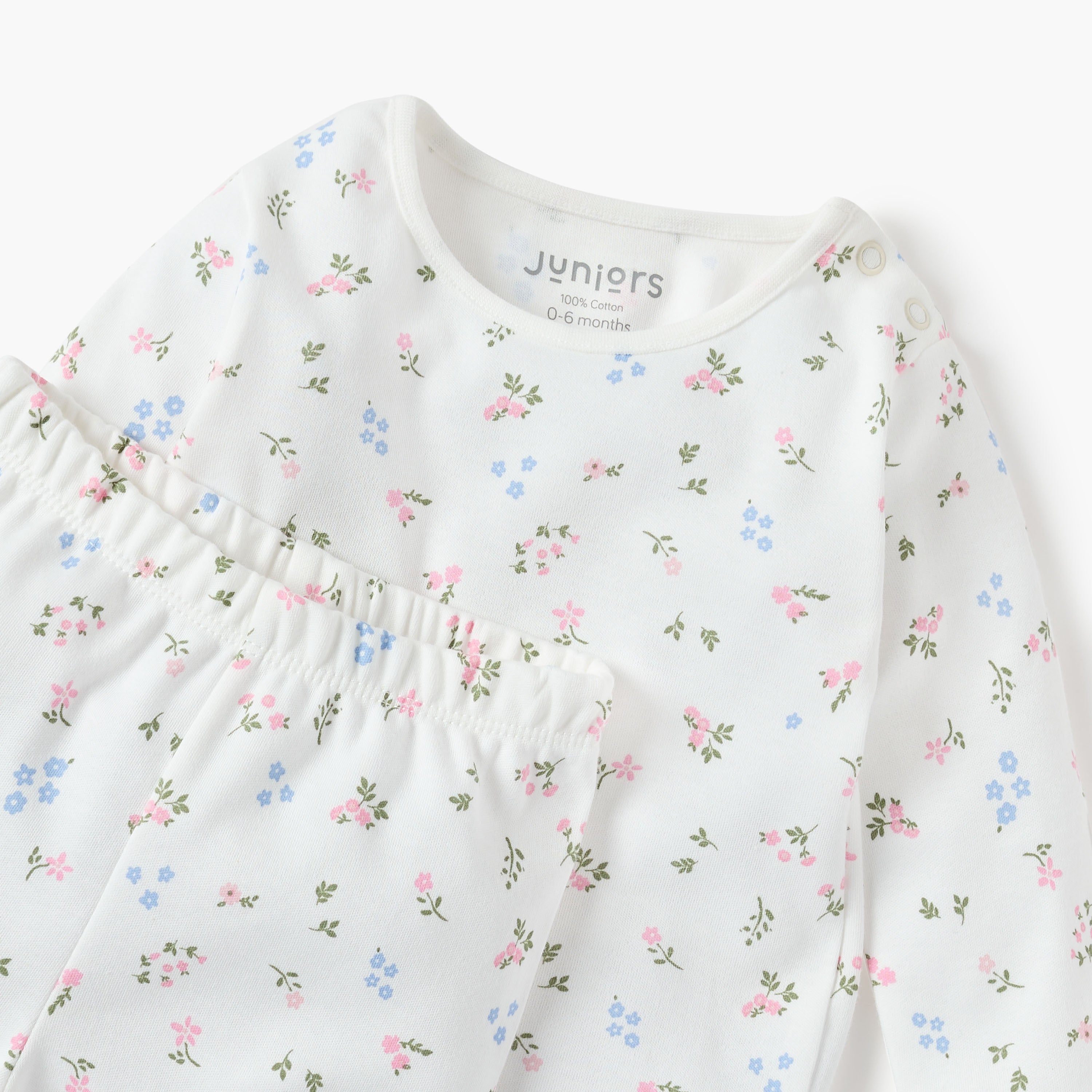 Juniors Floral Print T-shirt and Pyjama Set