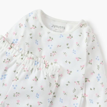 Juniors Floral Print T-shirt and Pyjama Set