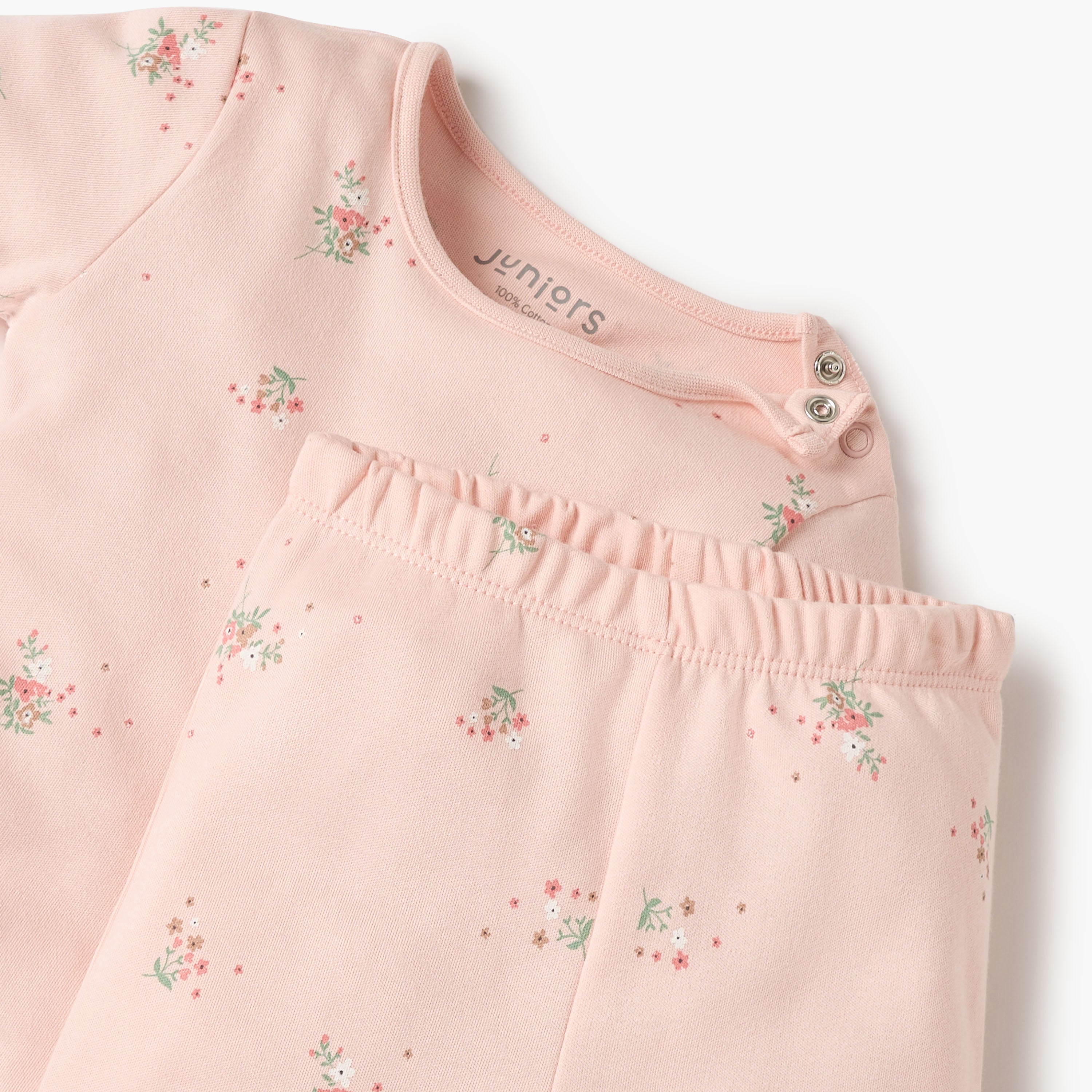 Juniors Floral Print T-shirt and Pyjama Set