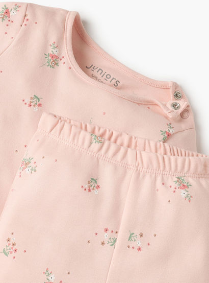 Juniors Floral Print T-shirt and Pyjama Set-baby-boys-clothing-nightwear-pyjamasets-image-5