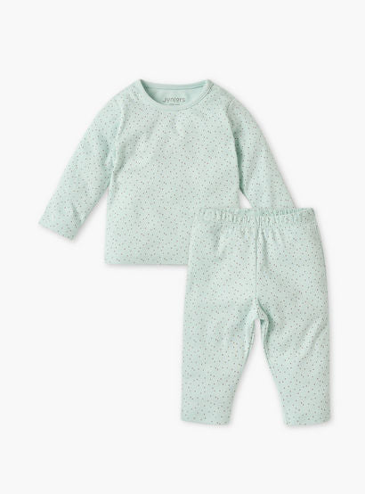 Juniors Polka Dot Print T-shirt and Pyjama Set-baby-boys-clothing-nightwear-pyjamasets-image-2
