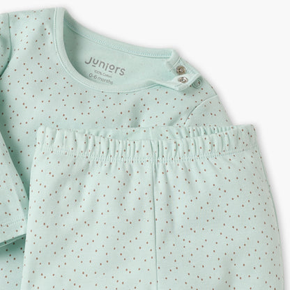Juniors Polka Dot Print T-shirt and Pyjama Set