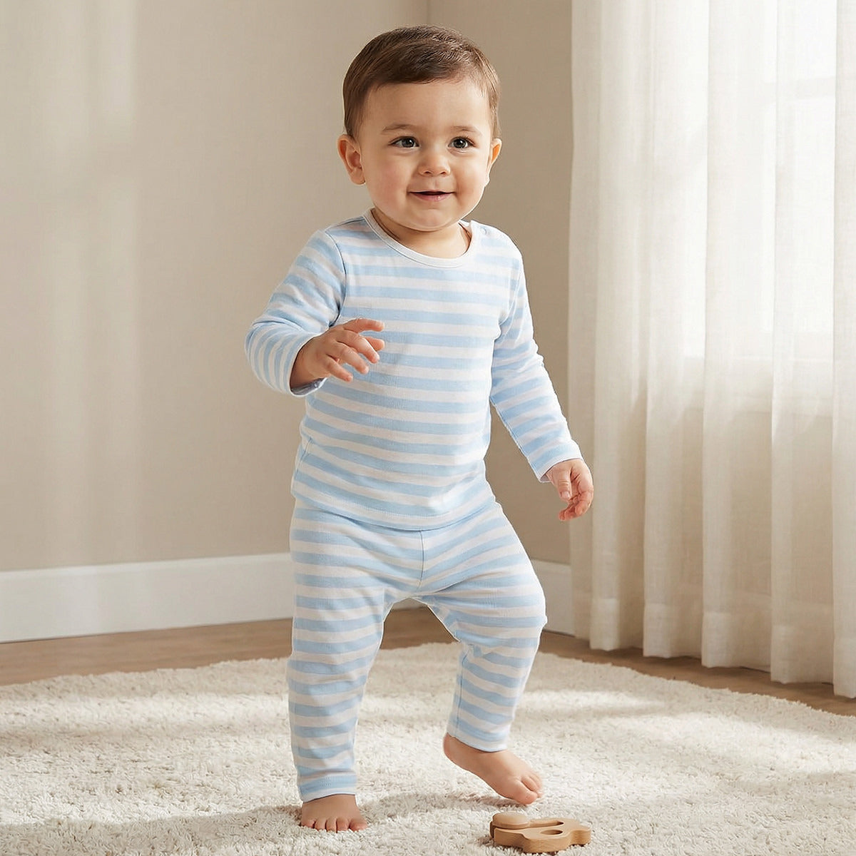 Juniors Striped T-shirt and Pyjama Set