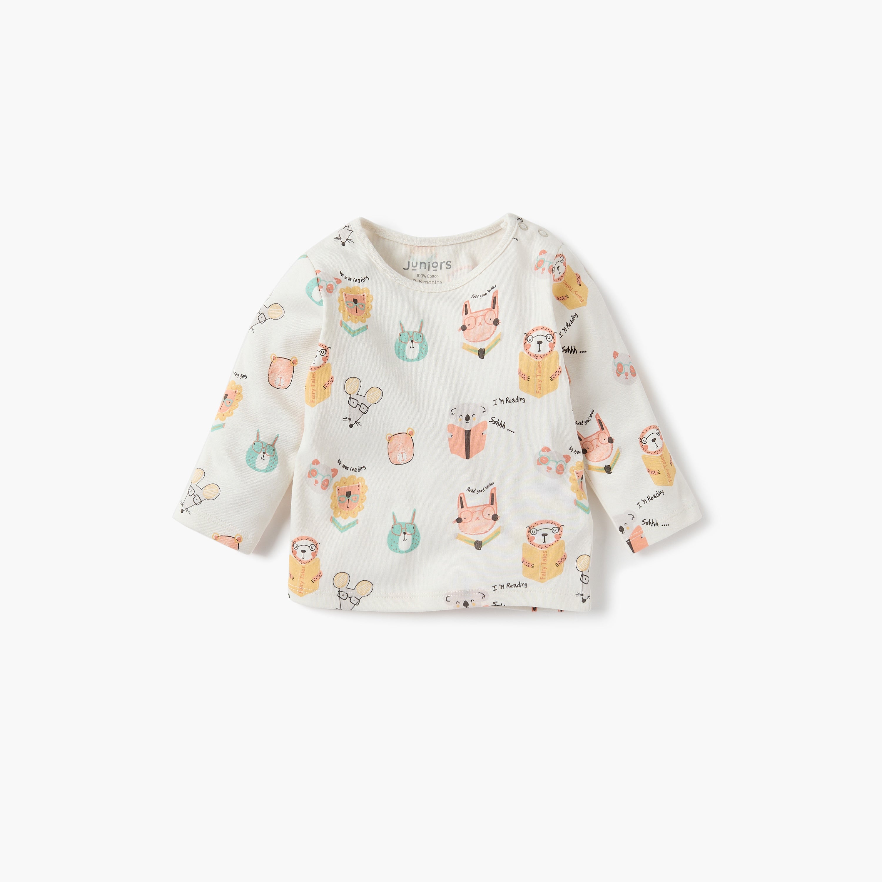 Juniors All-Over Animal Print T-shirt and Pyjama Set
