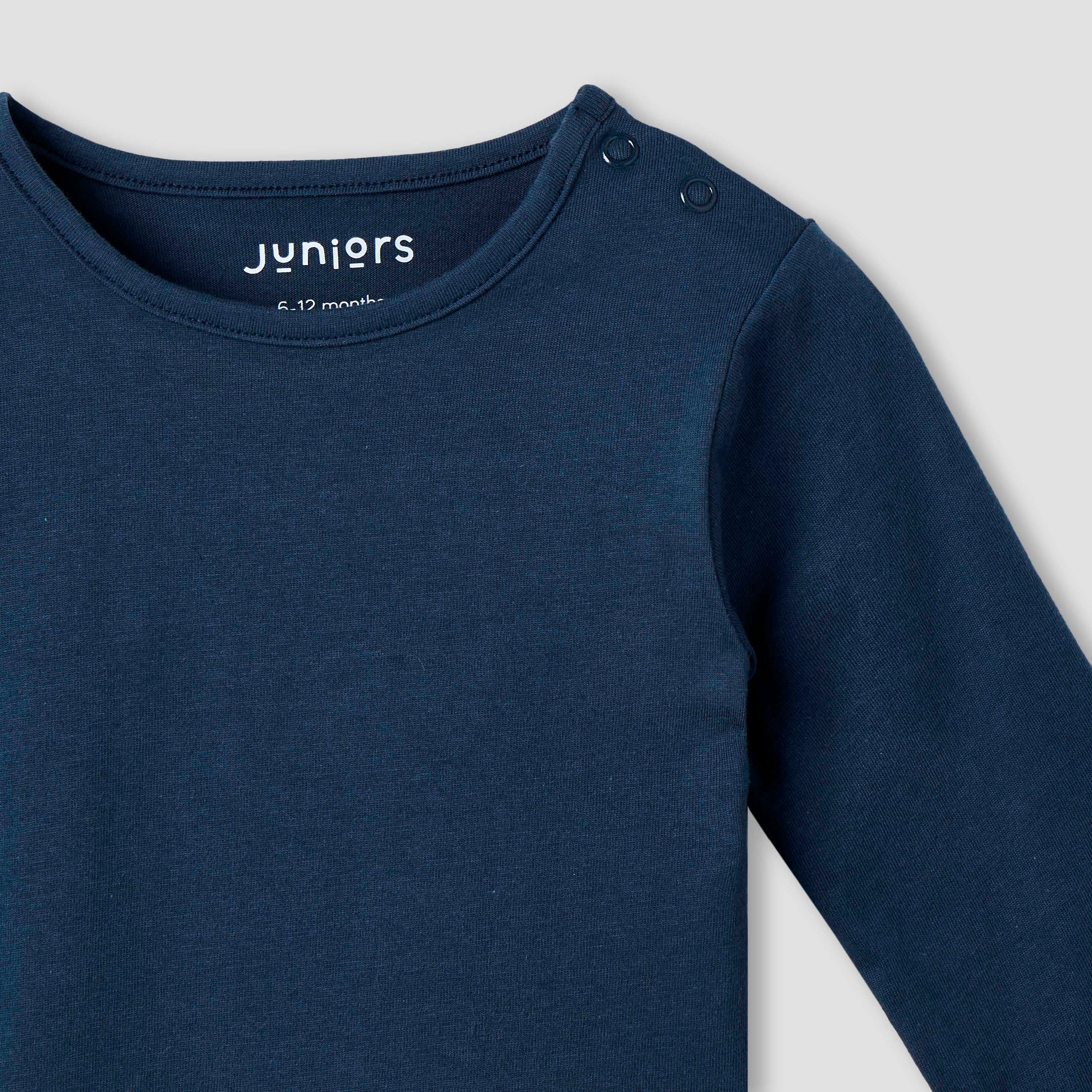 Juniors Solid Long Sleeves T-shirt and Pyjama Set