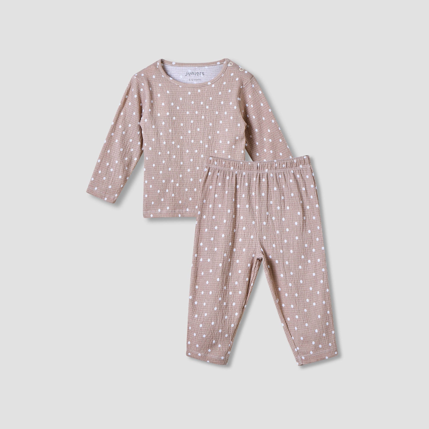 Juniors All-Over Polka Dot Print T-shirt and Pyjama Set