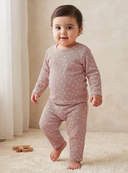 Juniors All-Over Polka Dot Print T-shirt and Pyjama Set-baby-girls-clothing-nightwear-pyjamasets-image-2