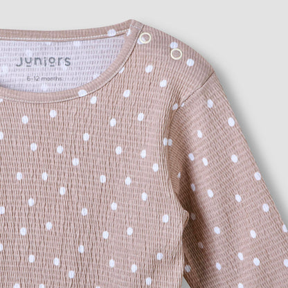 Juniors All-Over Polka Dot Print T-shirt and Pyjama Set
