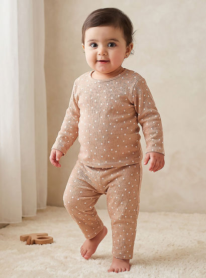 Juniors All-Over Polka Dot Print T-shirt and Pyjama Set-baby-girls-clothing-nightwear-pyjamasets-image-1