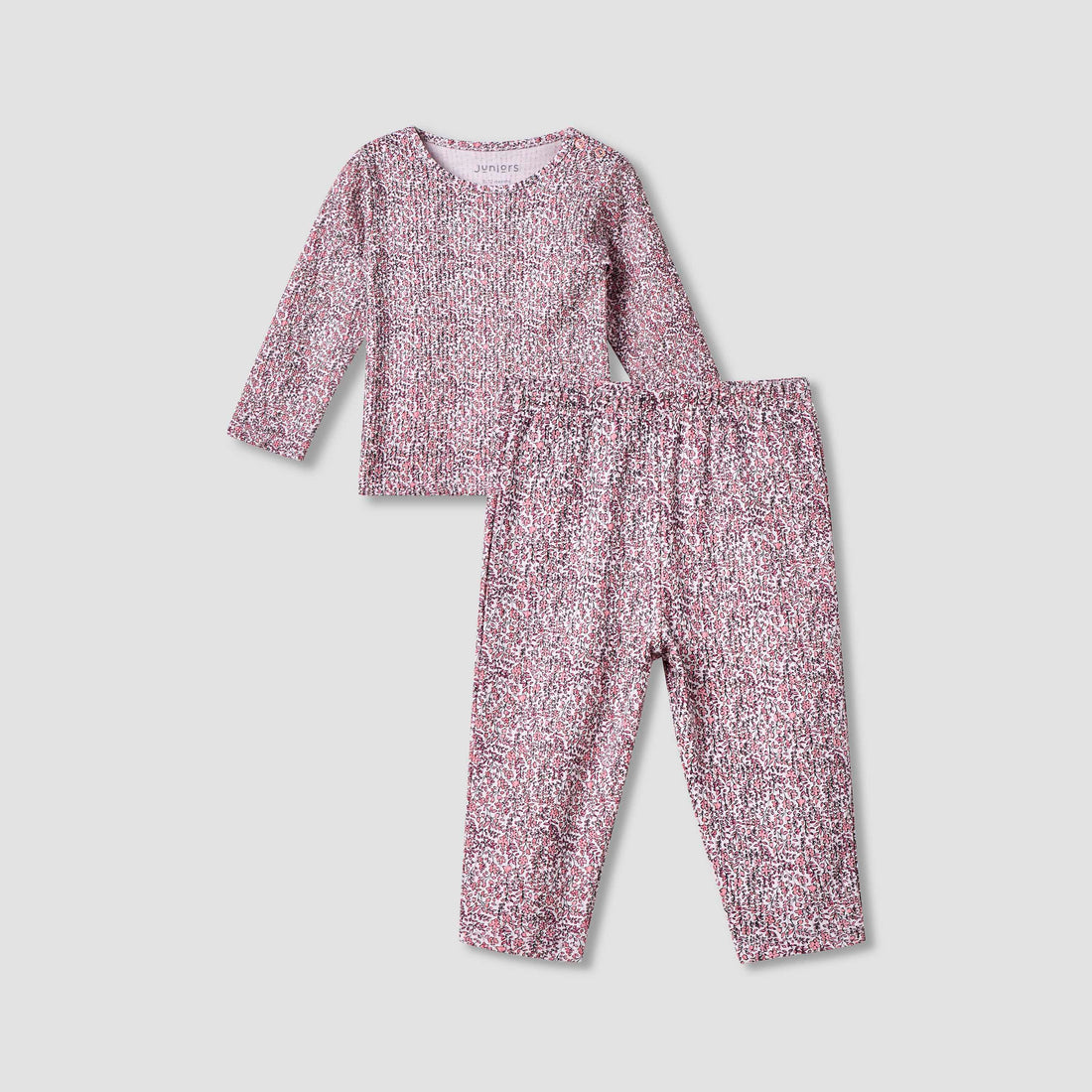 Juniors All-Over Floral Print T-shirt and Pyjama Set