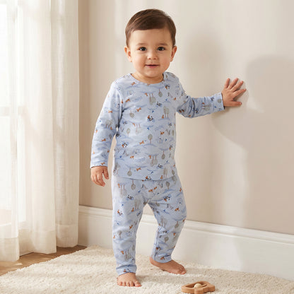 Juniors All-Over Print T-shirt and Pyjama Set - Blue / 18-24 mths