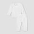 Juniors Solid Long Sleeves T-shirt and Pyjama Set - White / 12-18 mths