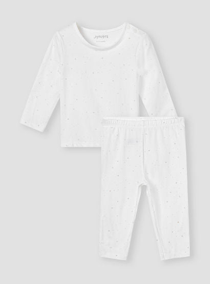 Juniors Solid Long Sleeves T-shirt and Pyjama Set-baby-girls-clothing-nightwear-pyjamasets-image-2