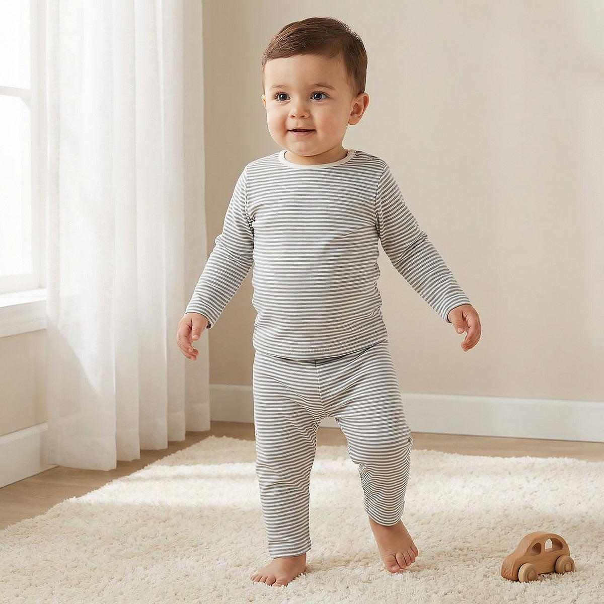 Juniors Striped T-shirt and Pyjama Set