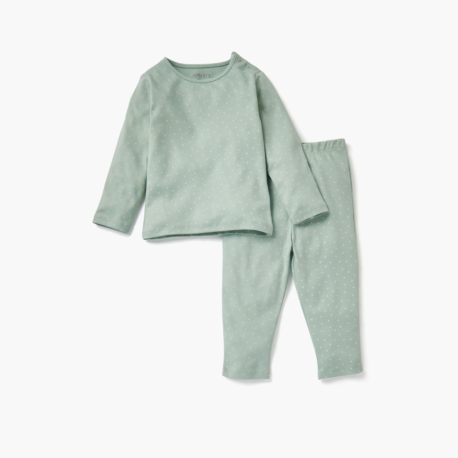 Juniors Polka Dot T-shirt and Pyjama Set - Cream / 12-18 mths