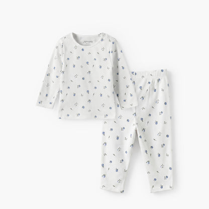 Juniors Printed Ribbed T-shirt and Pyjama Set